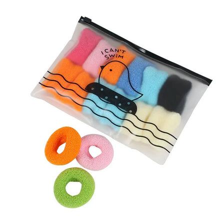 Girls Bag Colorful Scrunchies Knitting Big Wide Multi Color Thick Head Rope Seamless Rubber Hair Ring Towel Elastic Hair Bands