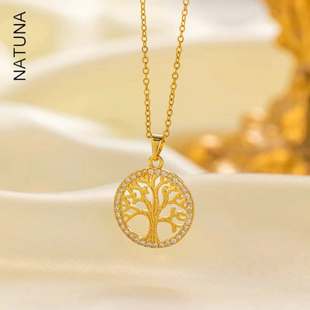 Hot Selling Tree of Life Pendant Women'S Chain 14K Gold Plated Silver Necklace 925 Sterling for Gift