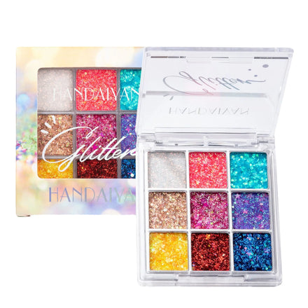 Handaiyan 9 Color Latest Design Shimmer Glitter Eyeshadow Quality Pigment Factory Direct Wholesale