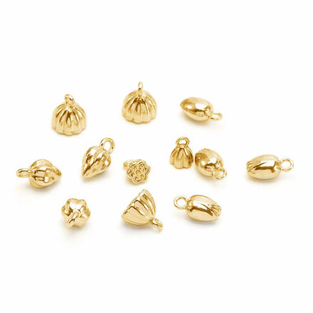 Wholesale Stainless Steel Mini Flower Buds Pendant Small Flower Tassel Pendant Accessories for Diy Earring Jewelry Making