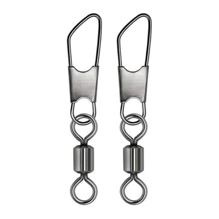 Stainless Steel Crane Swivel Interlock Snap B Shape Fishing Tackle Accessory with Snap Hook for Trolling and Diving