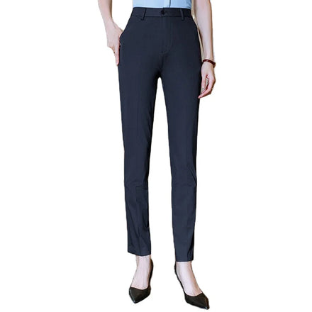 ODM/OEM Ladies Mid Waisted Formal Office Pants Winter Western Dress Styles with Flat Front Preloved Overalls Logo Washed Decor