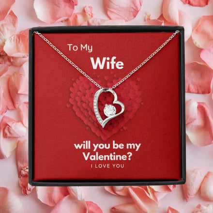 SC Popular Luxury Lover Heart Necklace Gift Trendy Chain Diamond Necklace Fashion Zircon Valentine to My Wife Necklace for Wife