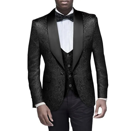 Men's Casual Three-Piece Suits S-4XL Jacket Pant Vest Leopard Black Slim Wedding Suit New for Spring and Autumn Plus Size