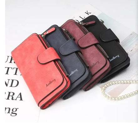 2026 Factory Top Sale Ladies Pu Leather Purse Wallet Phone Holder Double Zipper Cell Phone Pu Leather Purse Wallet