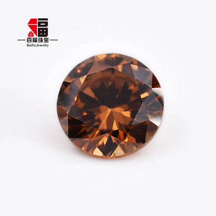 Baifu Round Brilliant Cut Dark Coffee Cubic Zirconia 5A 1.0-3.0mm Loose Zircon Stones