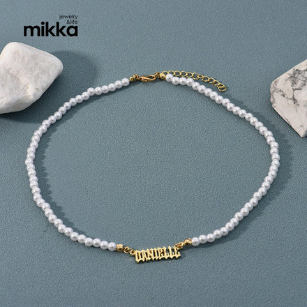 Women Freshwater Pearl Necklace With Stainless Steel Pendant for Vintage Jewelry