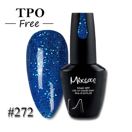 Mixcoco Factory Directly Custom 15ml Gel Nail Polish Uv Gel Polish Set Soak Off Glitter Gel Polish for Ladies