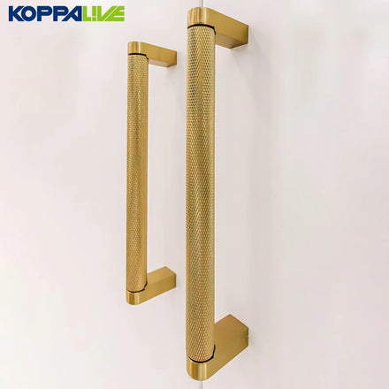 Koppalive Solid Brass Knurled Appliance Pulls Contemporary Gold Cupboard Handle 192mm 12 Inch Long Wardrobe & Cabinet Handles