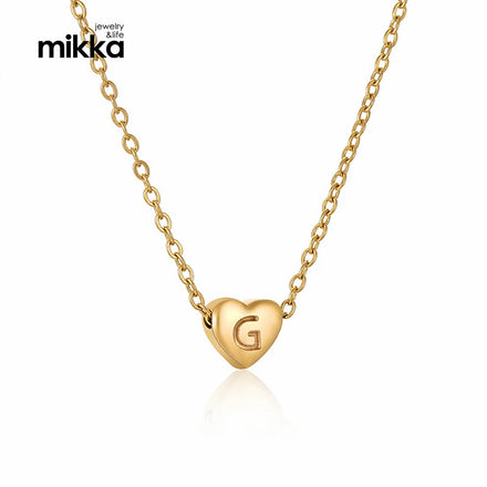 Tiny 18K Gold Plated Initial Necklace Women Girls Personalized Letter Alphabet Heart Pendant Choker Necklace Girls