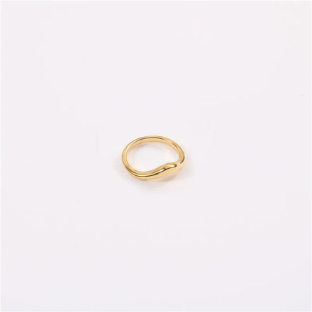Fenny 18K Gold Plated Non Tarnish Permanent Simple Irregular Ring Designer for Women Stainless Steel Wholesale Jewelry