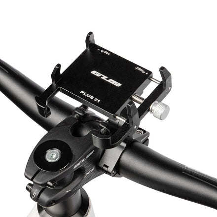 GUB PLUS21 Universal Alloy Bicycle Phone Mount Road Bike GPS Mobile Phone Holder Adjusted Angle for 4.0-7.2 Inch Cellphone