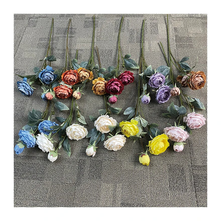 Best Price China Manufacture Quality 3-Head Oil Painted Peony No.2 Artificial Flowers