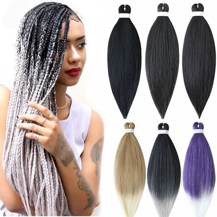 26 Inches Wholesale Synthetic EZ Easy Braid Hair Jumbo Crochet Braids Hair Extension Pre Stretched Braiding Hair