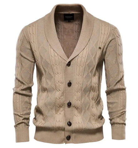 Custom Clothing Men Classic Long Sleeve Uniform Solid Color Knit Sweater Button V Neck Men Cardigan Sweater