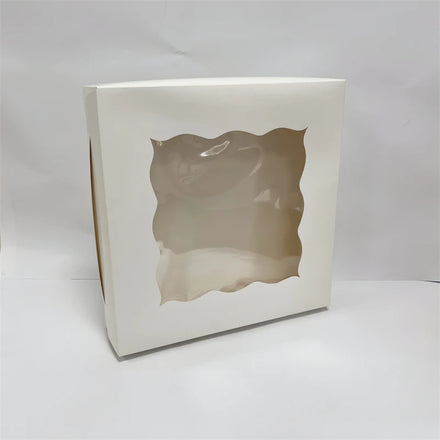 Wholesale Craft Paper Cake Box with Clean Window White Paper Custom Large Cake Box