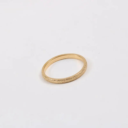 Shiny Stainless Steel Frosted Rings 18k Gold Plated Fashion Glitter Unisex Non Tarnish Sandblas Ring