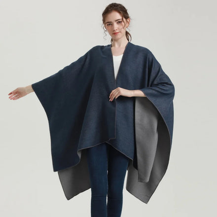 Hotsale Winter Solid Color Thick Warm Cashmere Wraps Plain Ponchos for Women Female Acrylic Blanket Scarf Ladies Shawls Cloaks