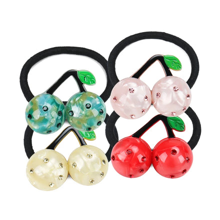 TikTok Popular Cherry Hair Accessories Cute Cherry Girls Hair Ties Eco-friendly Acetate Elastic Hair Ties