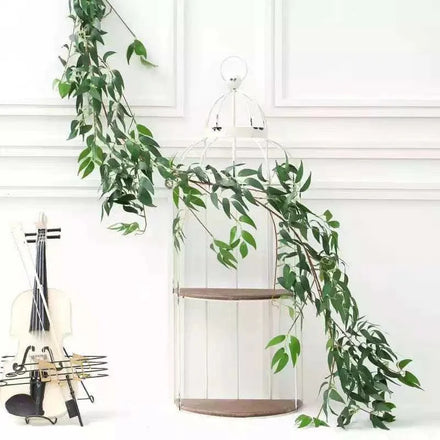 Faux Leaves Vine Artificial Rattan Vines Hanging Eucalyptus Leaves Greenery Garland for Decorations