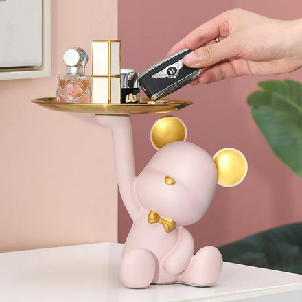 Hot Sell Key Storage Violent Bear Tray for Home Tv Stand Desktop Decoration Bear Brick Tray Resin Craft