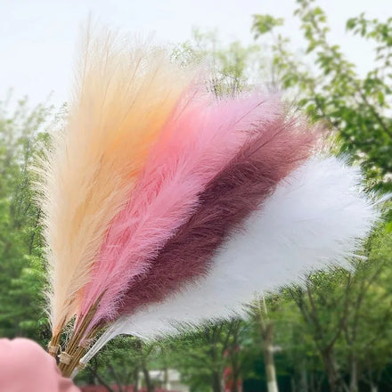 O-P603 New Design Wholesale Hot Sale Faux Flowers Wedding Decoration 9 Forks Pampas Artificial Plants Artificial Pampas Grass