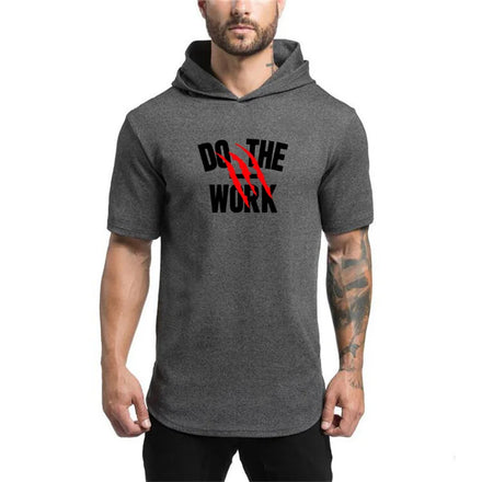 Bodybuilding Custom Print T Shirt Men Gym Crew Neck Tshirt Fitness Hoodie Shirt Plain Short Sleeve Tops Workout Cotton Clothing