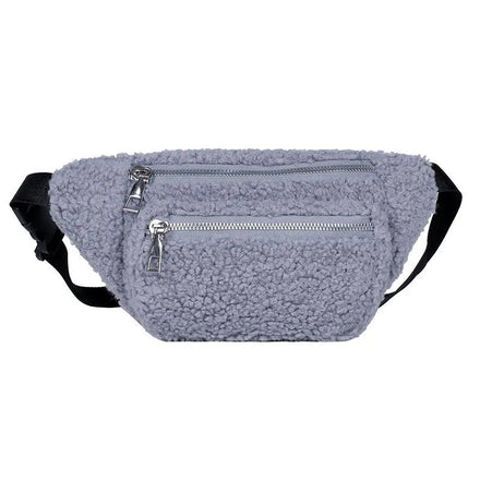 2024 Hot Selling Winter Plush Purse Sling Crossbody Travel Running Fanny Pack Custom Print Logo Vintage Casual Sport Waist Bag