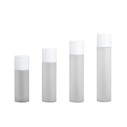 80ml 100ml150ml Transparent Frosted Round Toner Glass Bottle with Matte Silver/shiny Silver/black/white/gold Color Caps
