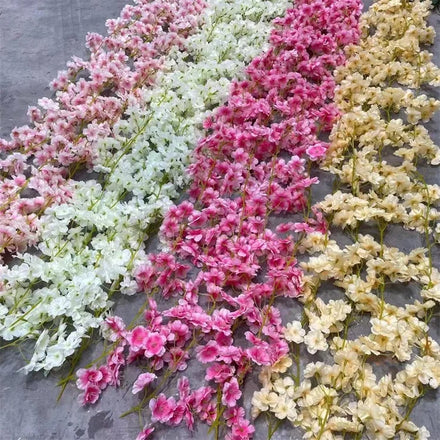 New Design G-2051 Artificial Silk Garland Cherry Blossom Wisteria Hanging Ceiling Flowers for Wedding Decoration