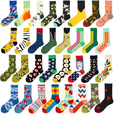Women's Cotton Socks with European American Street Oil Painting Cross-Border Trend Casual Print Style Anti-Slip Free Size