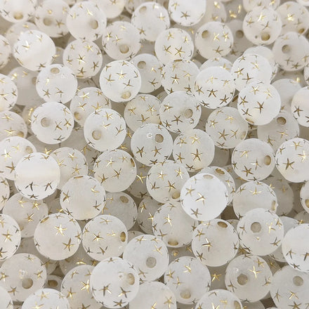 50pcs10mm Acrylic star beads frosted transparent round beads DIY loose beads wholesale