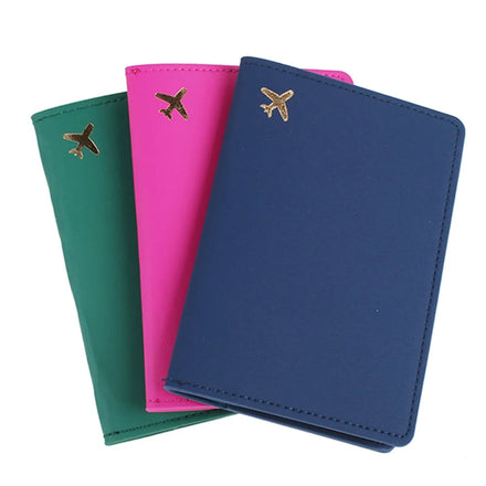 PU Leather Passport Holder Cover Customized Logo Passport Sleeve Card Holder Airplane Design Travel Wallet for Travel