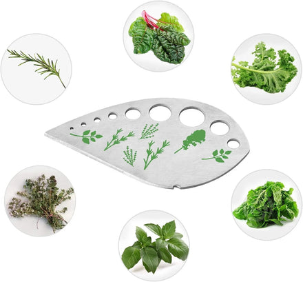 9-Hole Stainless Steel Kitchen Herb Stripper Custom Logo LooseLeaf Kale Razor Metal Peeler Everyday Tool for Leaf Peeling