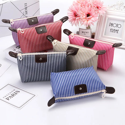 2022 New Portable Canvas Makeup Bag Custom Canvas Zipper Travel Pouch Makeup Cosmetic Bag