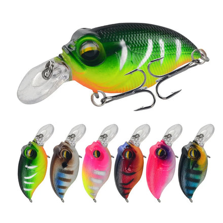 WEIHE 6cm 8.5g 6Colors Artificial Hard Minnow Fishing Lure Floating Plastic Bait With 6# Hooks for Freshwater and Saltwater