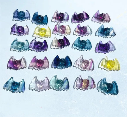 New Arrivals Natural 0.5 Inch Healing Crystal Bat Stone Mini Fluorite Carving Ornament Decoration