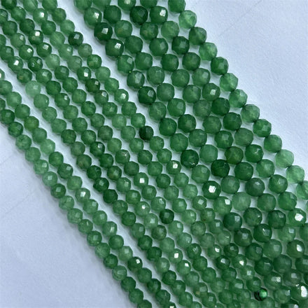Wholesale Natural Green Aventurine Round Faceted Stones Loose Natural 2mm 3mm 4mm Crystal Beads for Necklace Jewelry Making