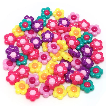 30pcs Candy Cute Colorful Kawaii Flower Charm Acrylic Accessory Beads Wholesale Beads for Necklace