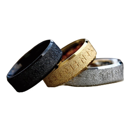 Stainless Steel Cluster Ring with Customized Viking Letters Inlay High Quality Claw Technology for Jewelry or Party Gift