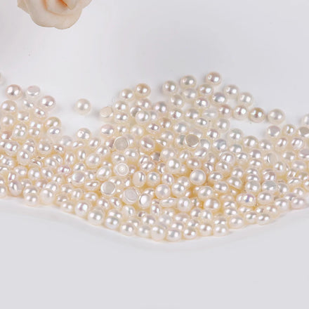 Wholesale Natural 3-3.5mm White Color Freshwater Button Loose Pearls