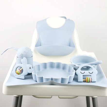 Baby Geschirr Set Wholesale Kids Bpa Free Tableware Food Plate Mat Silicone Feeding Set Baby Bowl With Box