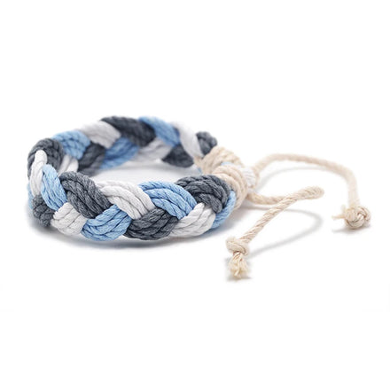 Girls Boys Woven Friendship Bracelets Adjustable Braided Bracelets Leather Cotton Rope Bracelet with a Sliding Knot Closure