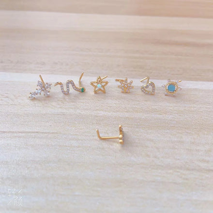 Gaby New Full Stainless Steel Nose Rings Cross Heart Snake Nose Studs Nose Piercing Wholesale Body Jewelry