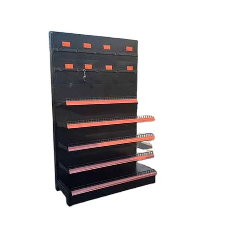Q235 New Cold Rolled Steel Single-Sided Supermarket Gondola Rack Heavy Duty Metallic Shelves