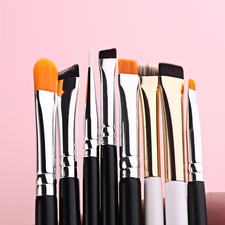 Portable Single Flat Angled Brow Makeup Brush for Eyeliner Eyebrows Wood Handle Synthetic Goat Hair Eye Makeup Brush
