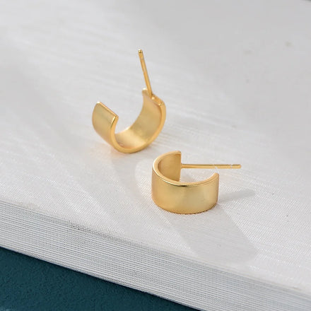 PEISHANG Trend Fashion Ladies Sublimation Earring Blanks Brass Jewelry 18k Gold Plated Punk Cuff Stud Earring for Woman