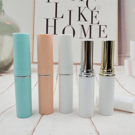 3g Empty Plastic Silver Gold Lip Balm Tube Silver Plating LipStick Tube