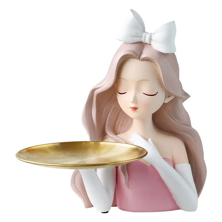 Wholesale Alice Girls Living Room Table Fruit Lipstick Key Storage Tray Ornament Home Decoration Wedding Gift Resin Craft