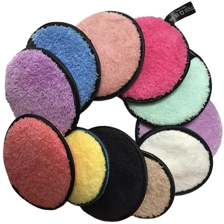 Hot Sale Custom Logo Rounds Washable Cleaning Make up Remover Pads Reusable Microfibre Makeup Remover Pads